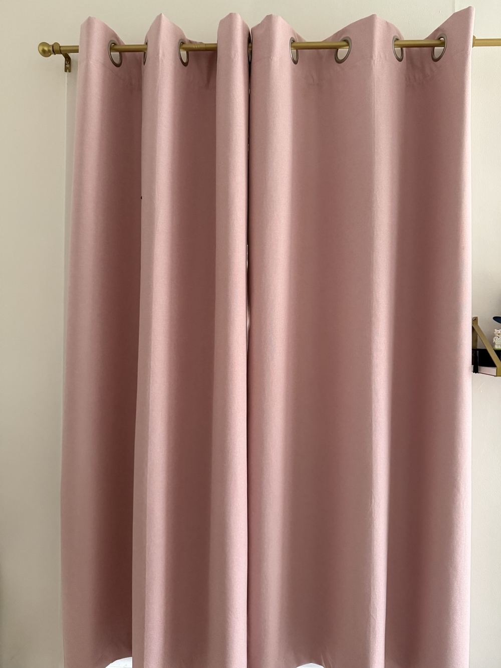 Pink Grommet Top Blackout Curtains, 40wX63L, Like New